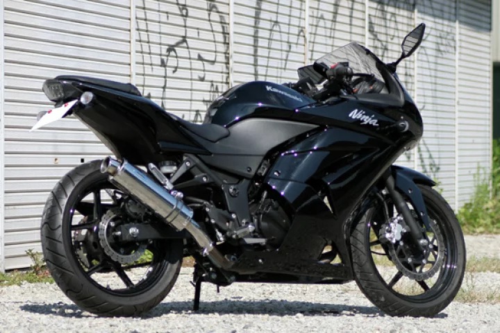 【国内メーカー Realize】 カワサキ ニンジャ250R ( JBK-EX250K ) Realize 製 アリア スリップオン マフラー ステンレス サイレンサー カールエンド (Type C) 2008年~2012年モデル対応 説明書付 KAWASAKI EX250K Ninja250R カスタム リアライズ 日本製 国産 Made in Japan|Nattyworks店