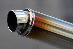 【国内メーカー】 Realize 汎用サイレンサー 100φ×450mm 差込径 60.5φ スラッシュエンド (Type S) チタン バイクマフラー スリップオンマフラー 交換用 取付け簡単 オートバイ排気管 エキゾーストパイプ マフラーパイプ ドレスアップ リアライズ バンド付属 601-001-04