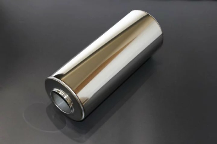 【国内メーカー】 中間タイコ 120φ×300mm 差込 60.5φ 出口 60.5φ 4輪 車 サイレンサー ボディ 消音器 ワンオフ 汎用 製作パーツ マフラー パーツ DIY 資材 カーパーツ 自動車パーツ アクセサリー カスタムパーツ 車用品 材料 ステンレス 国内生産 Bluefin ブルーフィン