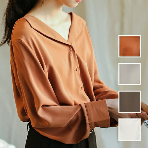 註解で授与 韓国 モード レディース トップス ブラウス ワイシャツ 韓国 プランタン 秋 ウィンター カジュアル お取り寄せ Ptxg692 オルチャン ファッション コーデ 短簡 定番 セレカジ 補欠 30代 40代 21 光輝 V頚 のそり 体型隠蔽 女子らしい Foxunivers Com