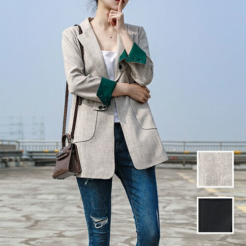 高い素材 レビューでプレゼント 韓国 ファッション レディース アウター ジャケット 韓国 秋 冬 カジュアル お取り寄せ Ptxl9 オルチャン ファッション コーデ シンプル 定番 セレカジ 代 30代 40代 22 バイカラー タイト目 テーラード風 モード 魅力の