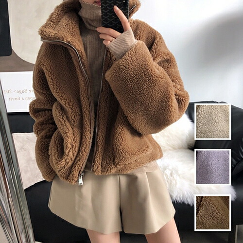 Hibaihin レビューでプレゼント 韓国 ファッション レディース アウター ブルゾン 韓国 秋 冬 カジュアル お取り寄せ Ptxm361 オルチャン ファッション コーデ シンプル 定番 セレカジ 代 30代 40代 22 ボアジャケット ビッグシルエット ブルゾン Seiki Hin Css