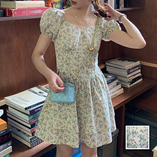 韓国オルチャンワンピースシンプルペンシルドレス 花柄シフォンロングドレス/rinfarre - カラードレス
