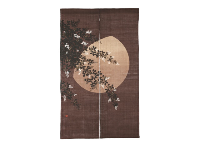 京都洛柿庵 手描き 手染めろうけつ染めのれん 萩月｜ナチュラルウェルネス