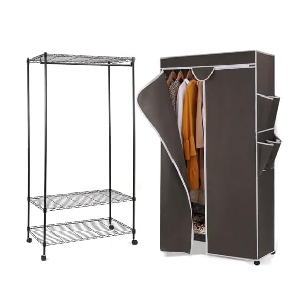 2未商品　メタルラック ワードローブ ハンガーラック　2点セット 楽天市場】ハンガーラック幅92×奥行46×高さ173cm ワードローブ