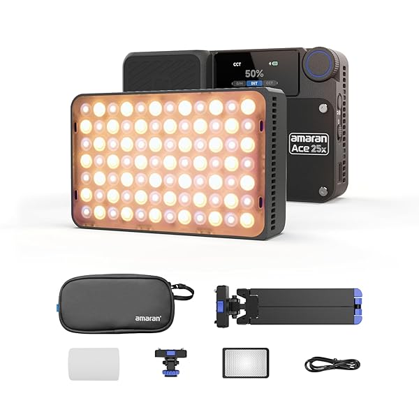 aputure  Ace 25X Kit 25W小型映画化ともし火 両色温 グリッド＆納める御徒面子 磁気ねばり着く・クイック印行役立つこと付き添い人 1/4螺旋釘穴積み上げる ライブ持参・Vlog・助けること照明装置に至適 (黒いこと)