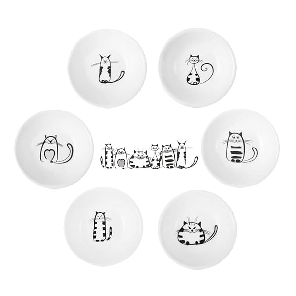 6匹の可愛い猫 セラミックneco皿 小皿 豆皿 6つのセット画像