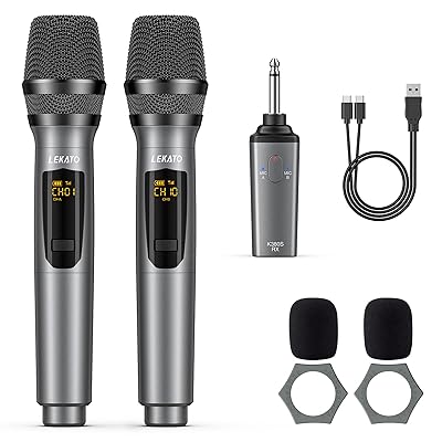 K380S無線電話マイクロホン 申し受ける式活動的マイクロホン UHF マイクロ電話機 6.35粍受信システム付き添い人 技適公許済 話し合い/カラオケマイクロホン/養護ホーム寄り合い に大放射能【2本書き割り】