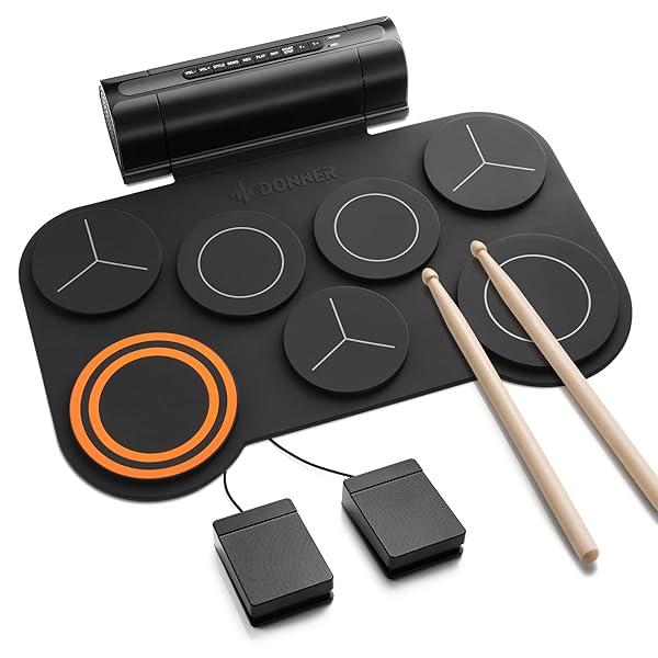 電子ドラム ロールアップ ポータブルドラム スピーカー内蔵 2WAY給電 MIDI 録音機能 デモ12曲 9｜ナチュアークSHOP　店