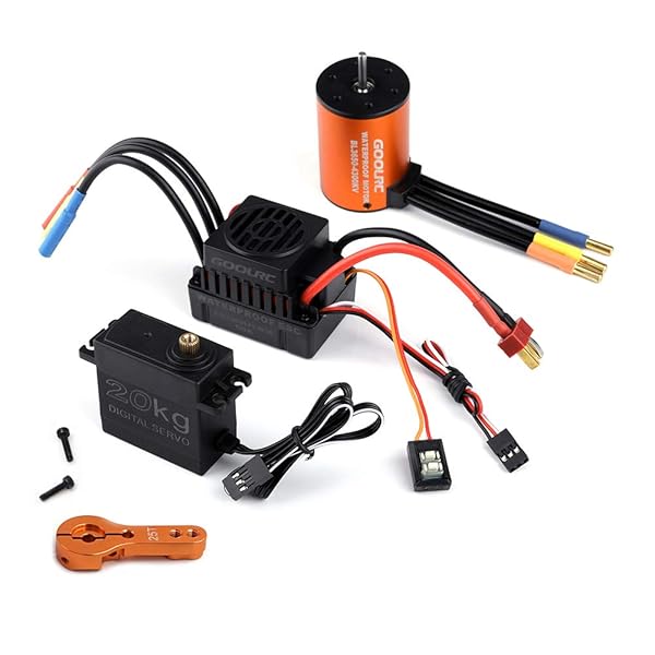 GoolRC ジャズバンド 書き割り 3650 4300KV原動機 60毛はらい受け答えESC 20kgサーボw/25kgサーボ 手付き添い人 1/10 RC