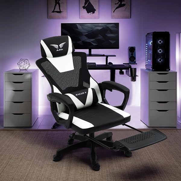 ゲーミングチェア メッシュ原料品 オットマン付き添い人 御前上等PUなめし革 げーみんぐ女性議長 通気性 リク