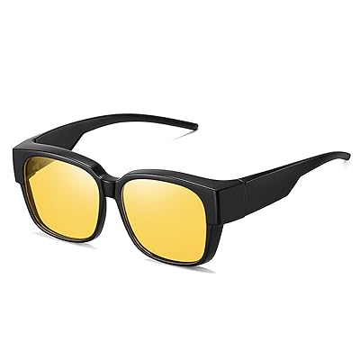 偏光 オーバーサングラス メガネの上からかけられるサングラス 紫外線カット 反射・眩しい光防止 ドライブ ゴルフ 釣り アウトドア スポーツ偏光サングラス (イエロー(夜間専用))画像