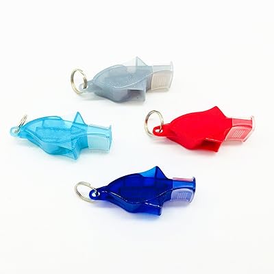 4セット ドルフィンプロ レフェリー ホイッスル / 子供のホイッスル シルバー + クリアブルー + レッド画像