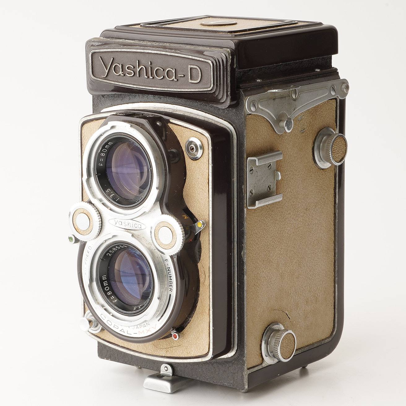 ヤシカ Yashica-D 赤銅色 ベージュ / Yashikor 80粍 F3.5