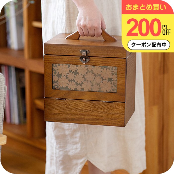 楽天市場】メイクボックス 三面鏡付き 日本製 国産 木製コスメ