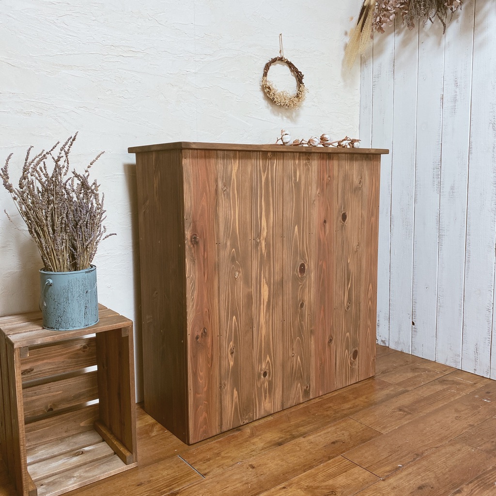 楽天市場 カウンター オーダー 収納 目隠し キッチン 棚 バーカウンター キッチンカウンター レジカウンター 陳列 ディスプレイ 店舗 お店 什器 カフェ アンティーク 木製 サイズ変更 Natura365