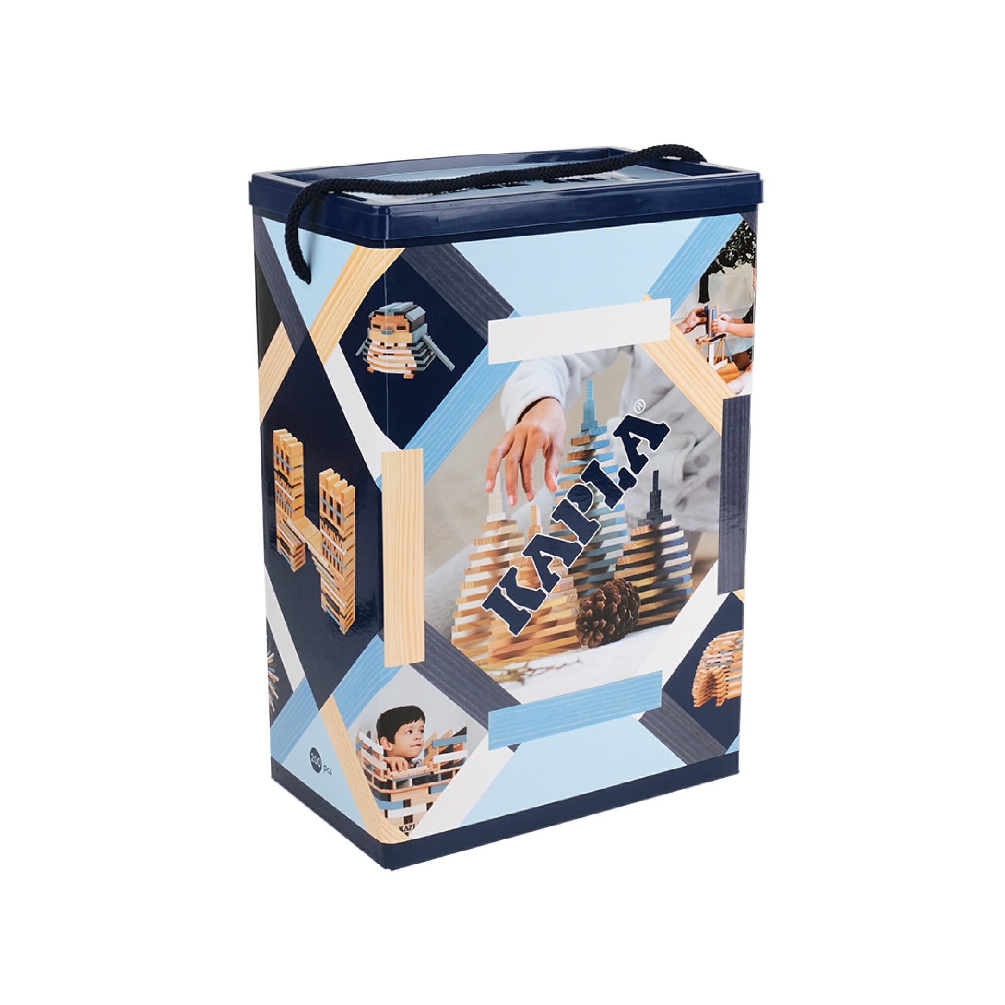 KAPLA カプラ 200pcs 知識玩具 説明書付き 木製ブロック KAPLA カプラ カプラ200 小冊子付き 知育玩具 白木 カラーカプラ