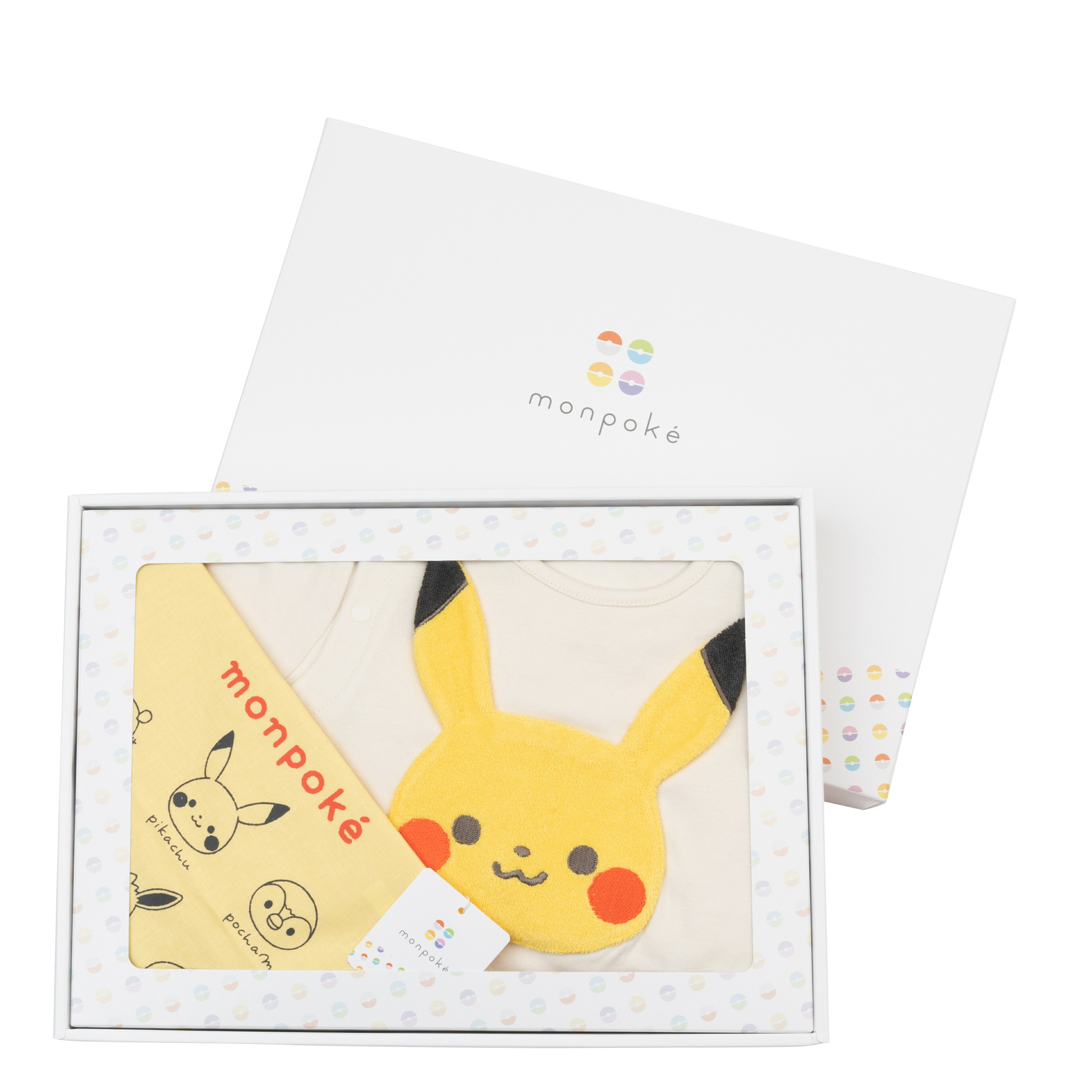 おもちゃ服セット　ピカチュウ　知育 楽天市場】モンポケ ギフトセット（エプロンスーツ＆帽子