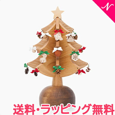 ＼全商品１４倍！／【送料無料】 オークヴィレッジ Oak Village オルゴールツリー プチ ナチュラル We wish you are Merry Christmas オーナメントセット 国産 クリスマスプレゼント 卓上 北欧 木製 クリスマス ツリー インテリア おしゃれ