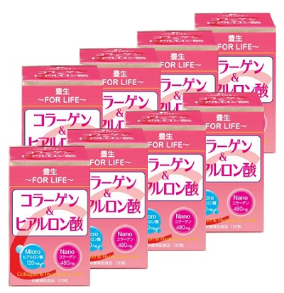 楽天市場】【送料無料】豊生 コラーゲン＆ヒアルロン酸 450mg