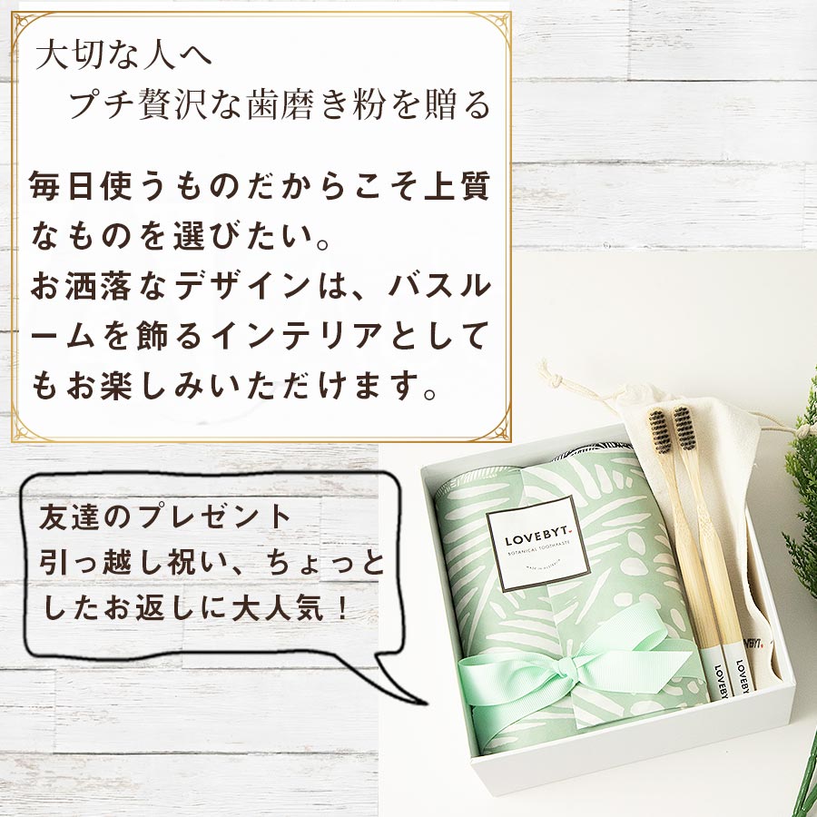 手みやげ仕かける Lovebyt 愛バイト 乳歯磨剤火薬と歯ブラシギフトバッターボックス 枝炭ストロフルス ペパーミント 歯磨きセット 着飾る 贈進 歯ブラシ ハイグレード オーガニック 生出日曜日 内祭礼 引っ越す祝い ギフト 口臭めんどう Hqb Be