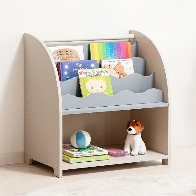 絵本ラック W62.5×D36×H65cm 絵本置き ブックシェルフ ブックラック 本棚 絵本 本 おもちゃ 小物 収納 ディスプレイ お片付け おしゃれ 丸み キッズ 子供 男の子 女の子 シンプル ナチュラル モダン