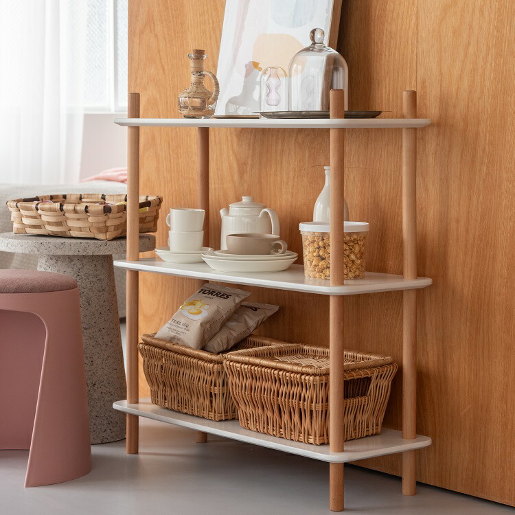 楽天市場】ラック 収納棚 3段 木製 マルチラック 幅80 奥行30 オープン