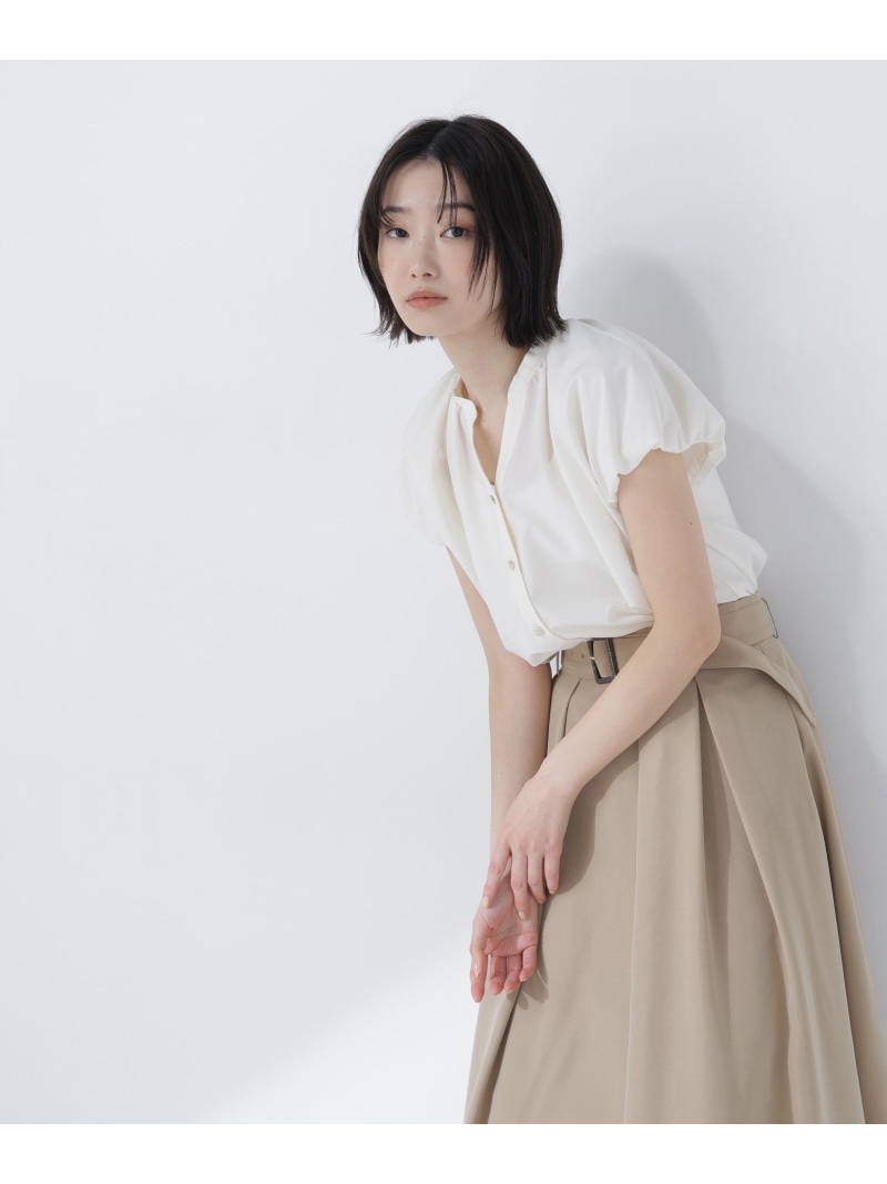 バルーンスリーブブラウス NATURAL BEAUTY ベーシック ナチュラルビューティベーシック トップス ティーシャツ・トップ 白いこと 黄み 米国海軍【貨物輸送無料】[ Fashion] レディースファッション-シャツ・ブラウス-トップス