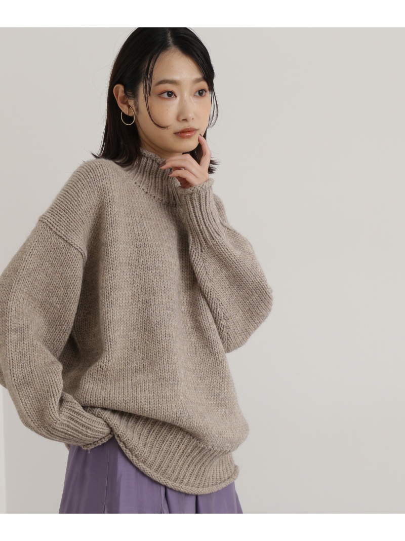 【楽天市場】【sale／10off】タートルネックニットプルオーバー Natural Beauty Basic ナチュラルビューティベーシック トップス ニット ベージュ ピンク ブルー