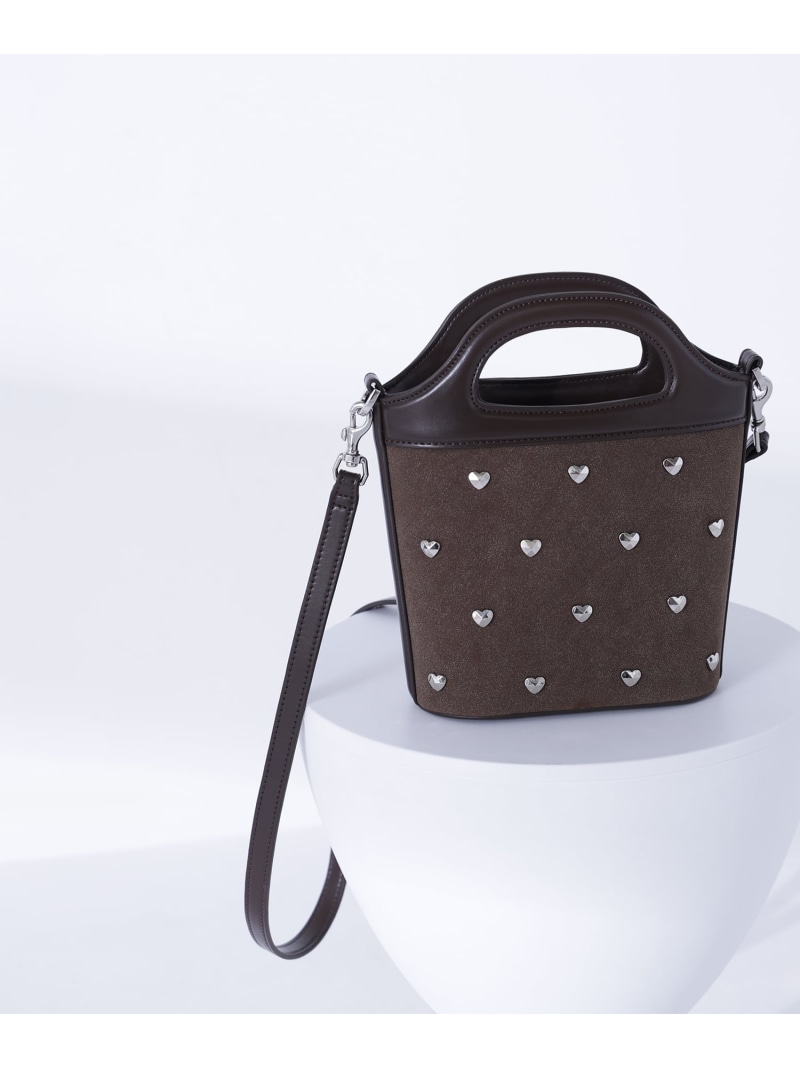 サークルグリップスタッズショルダーバッグ NATURAL BEAUTY BASIC ナチュラルビューティベーシック バッグ ショルダーバッグ ブラウン【送料無料】[ Fashion]