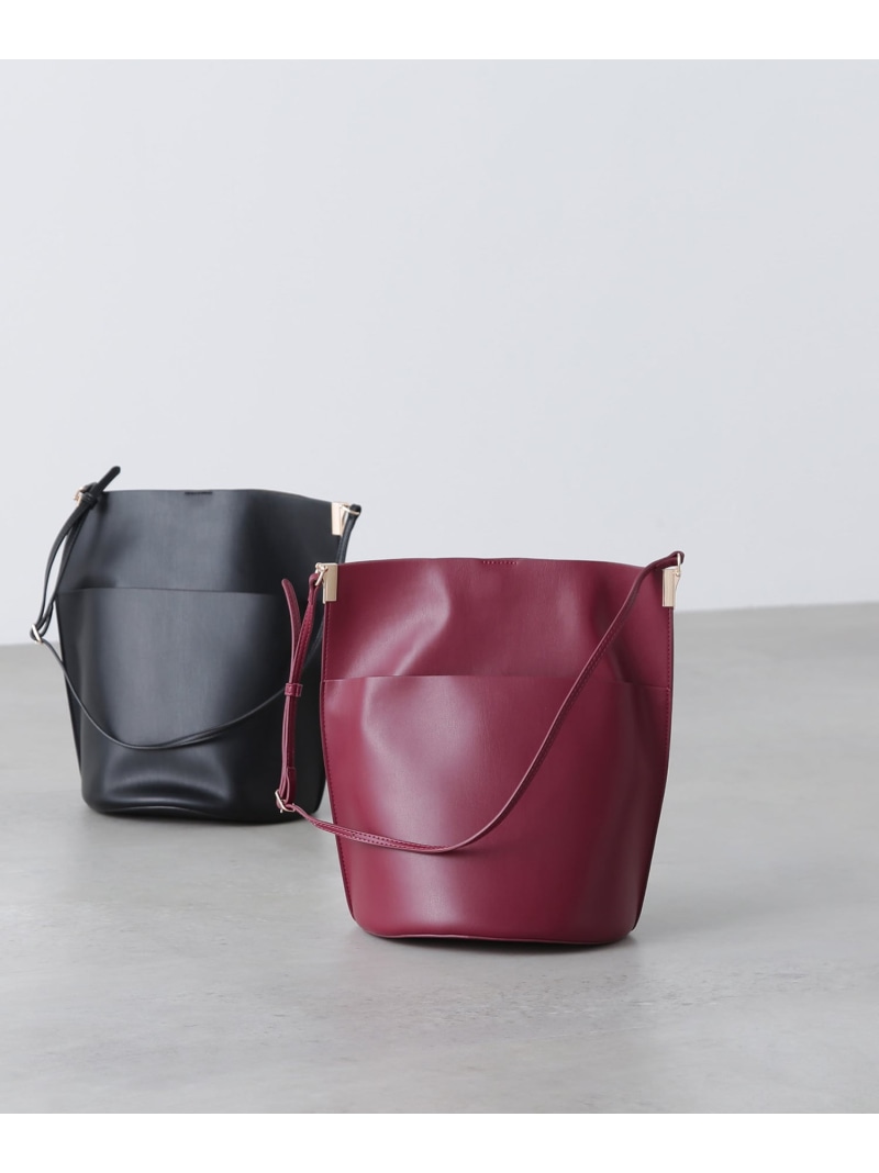【SALE／30%OFF】ナローストラップバケットバッグ NATURAL BEAUTY BASIC ナチュラルビューティベーシック バッグ ショルダーバッグ ブラック レッド【RBA_E】【送料無料】[ Fashion]
