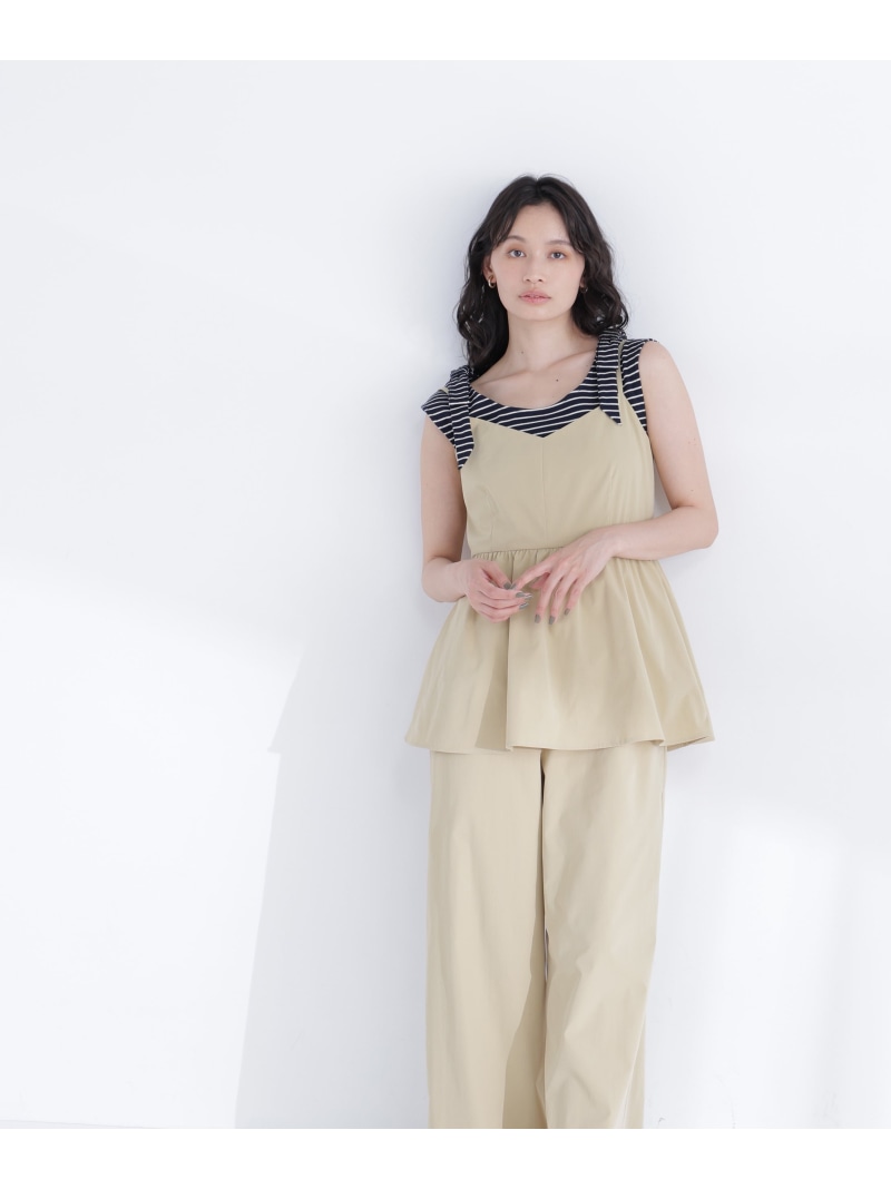 【SALE／20%OFF】撥水ペプラムオールインワン NATURAL BEAUTY BASIC ナチュラルビューティベーシック ワンピース・ドレス ワンピース ブラック ベージュ【RBA_E】【送料無料】[ Fashion]｜NATURAL BEAUTY BASIC