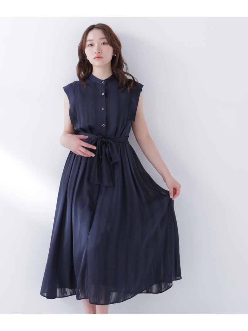 シャドーストライプワンピース NATURAL BEAUTY BASIC ナチュラルビューティベーシック ワンピース・ドレス ワンピース ネイビー ピンク ベージュ【送料無料】[ Fashion]｜NATURAL BEAUTY BASIC