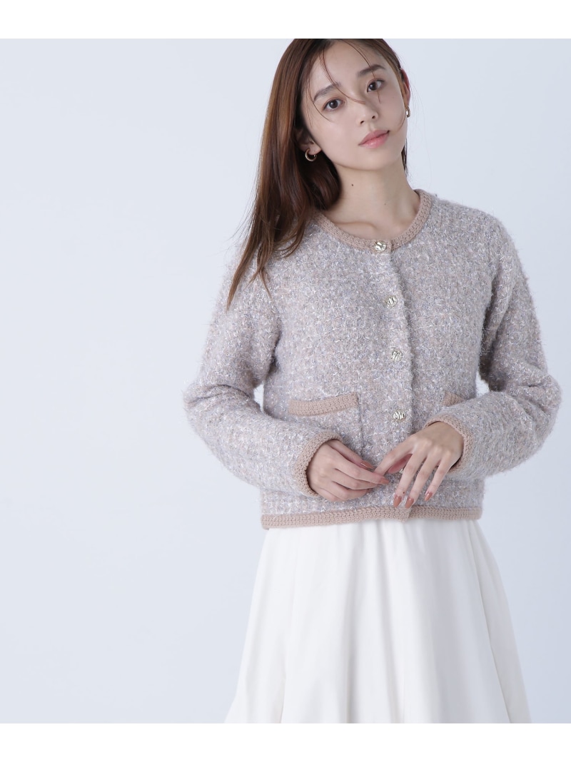ナチュラルビューティベーシック　ツイード　アウター 楽天市場】ラメツイードニットジャケット NATURAL BEAUTY BASIC