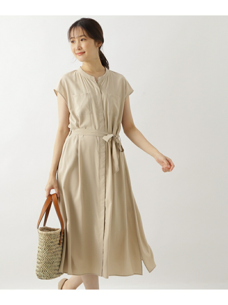 ダブルポケットシャツワンピース Natural Beauty Basic ナチュラルビューティベーシック ワンピース ワンピースその他 ブルー ベージュ ネイビー 送料無料 Rakuten Fashion Butlerchimneys Com