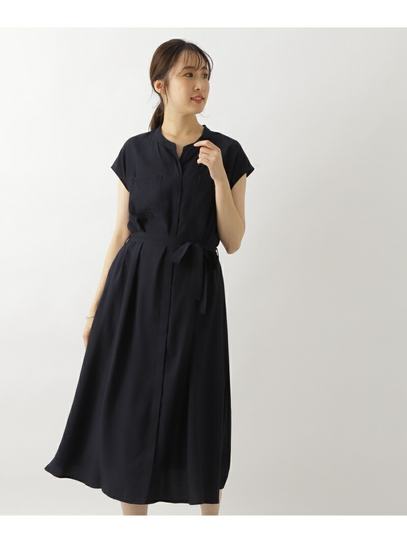 ダブルポケットシャツワンピース Natural Beauty Basic ナチュラルビューティベーシック ワンピース ワンピースその他 ブルー ベージュ ネイビー 送料無料 Rakuten Fashion Butlerchimneys Com