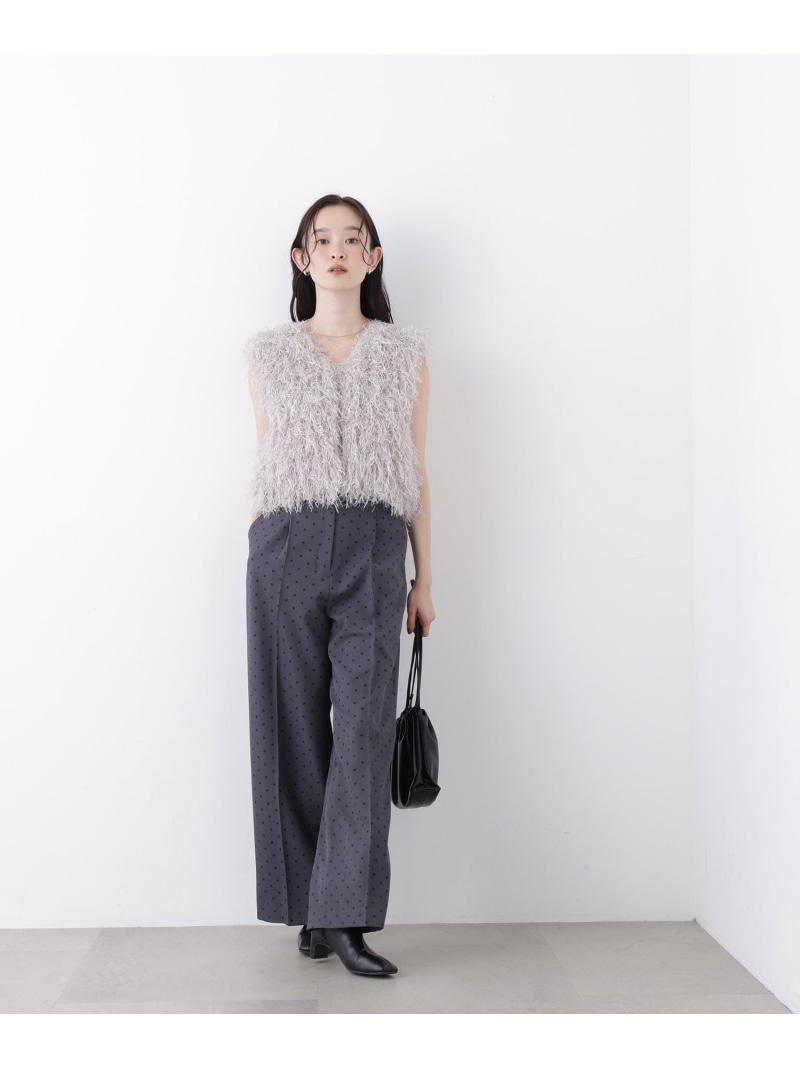 ＜N.＞ドットプリントパンツ NATURAL BEAUTY BASIC ナチュラルビューティベーシック パンツ その他のパンツ ブラック グレー【先行予約】*【送料無料】[ Fashion]｜NATURAL BEAUTY BASIC