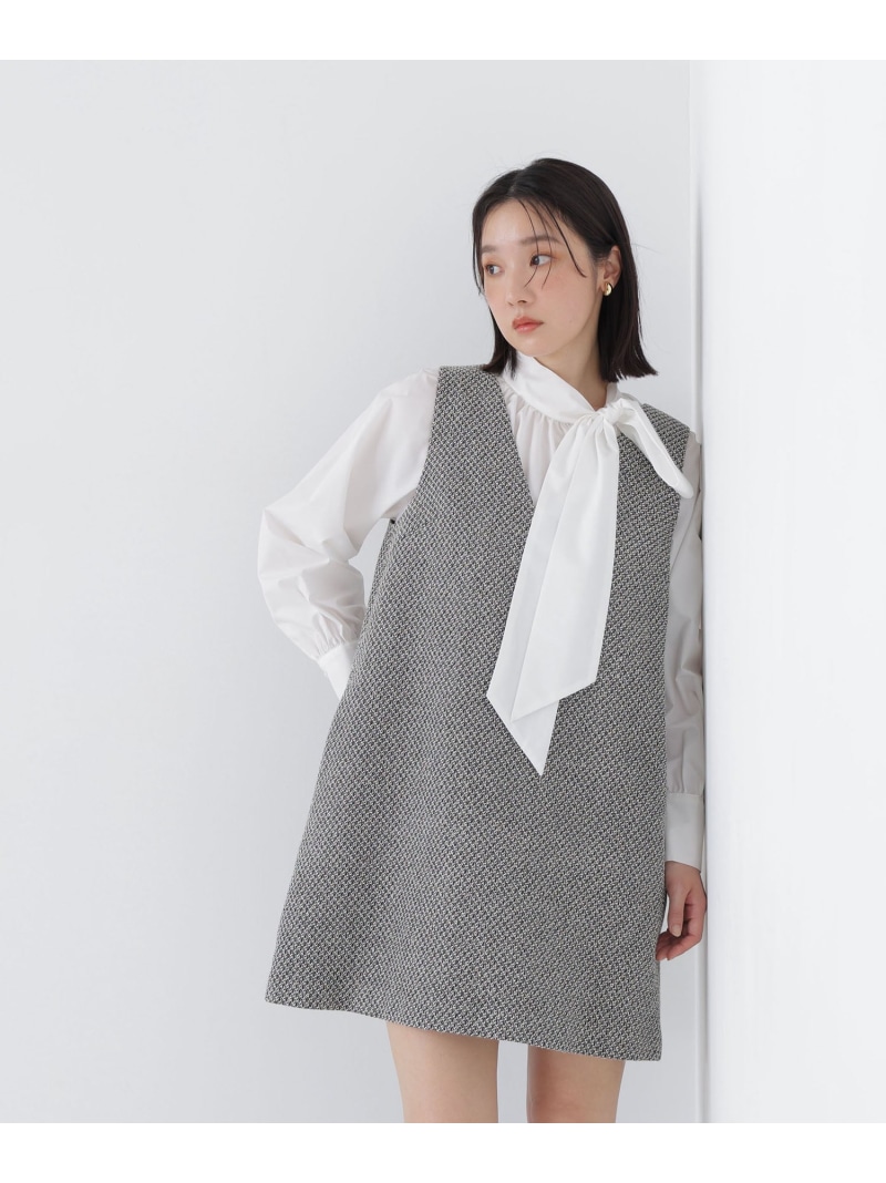 ツイード SETUP ジャンスカ NATURAL BEAUTY BASIC ナチュラルビューティベーシック ワンピース・ドレス ワンピース ブラウン【先行予約】*【送料無料】[ Fashion]｜NATURAL BEAUTY BASIC