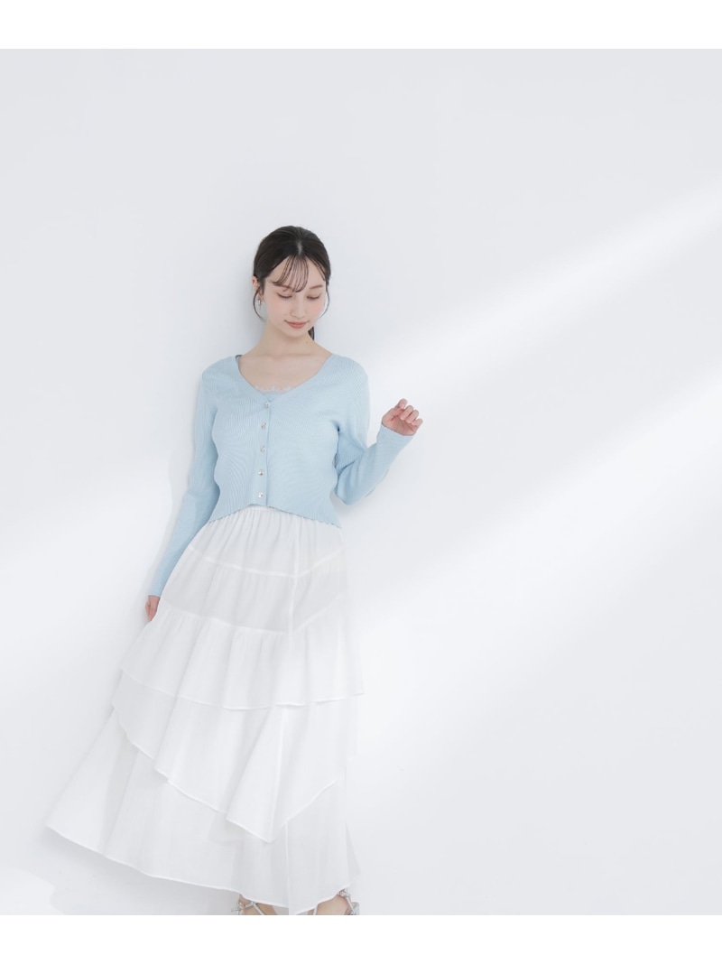 アシンメトリーティアードスカート NATURAL BEAUTY ベーシック ナチュラルビューティベーシック スコート 余分の物のスコート 白いこと 黒いこと【貨物輸送無料】[ Fashion] レディースファッション-スカート