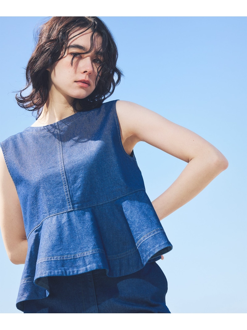 ＜NAVY NAVY＞COOL MAX(R) 当たること冷感ジーンズセットアップ NATURAL BEAUTY ベーシック ナチュラルビューティベーシック トップス プルオーバー・トップ 青色 米国海軍【貨物輸送無料】[ Fashion]