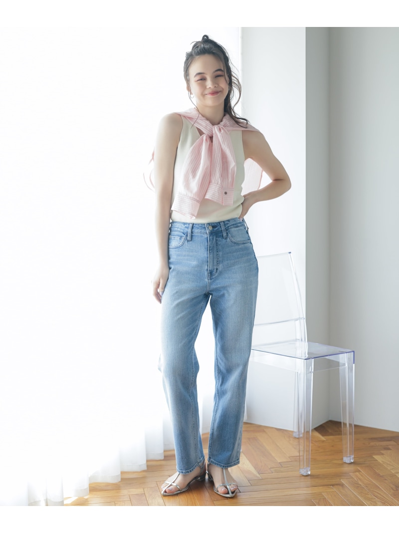 ＜N.＞ハイライズストレートデニムパンツ NATURAL BEAUTY ベーシック ナチュラルビューティベーシック ズボン下 余分の物のズボン下 青色【貨物輸送無料】[ Fashion] レディースファッション-ボトムス-パンツ