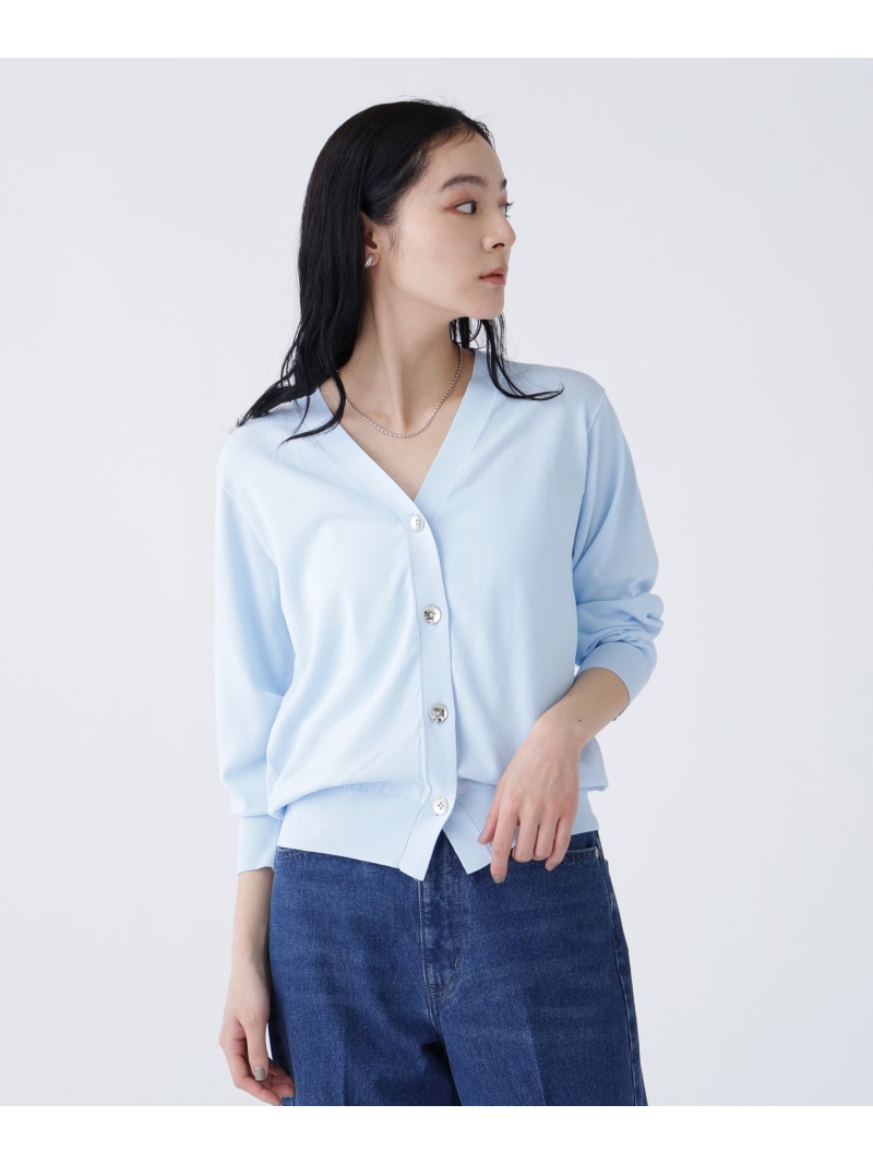 5機能搭載!Cool-Performanceニットカーディガン NATURAL BEAUTY BASIC ナチュラルビューティベーシック トップス ニット ブルー ホワイト イエロー【送料無料】[ Fashion]