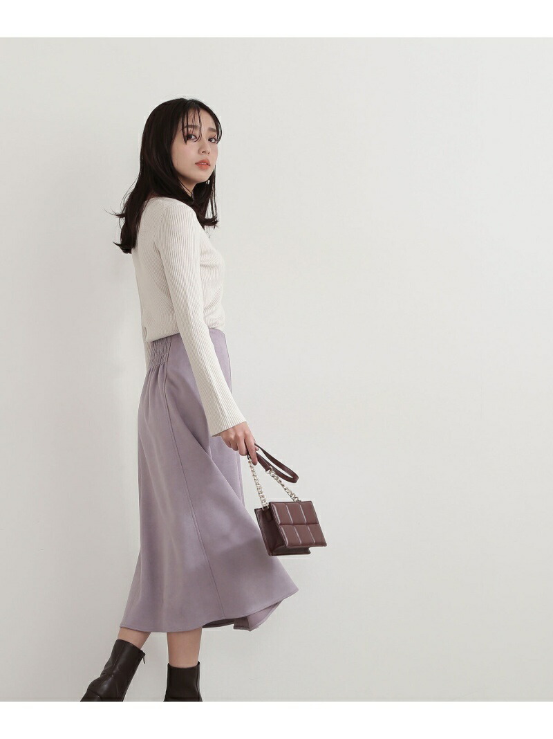 フェイクスエードフレアスカート Natural Basic Beauty ナチュラルビューティベーシック
