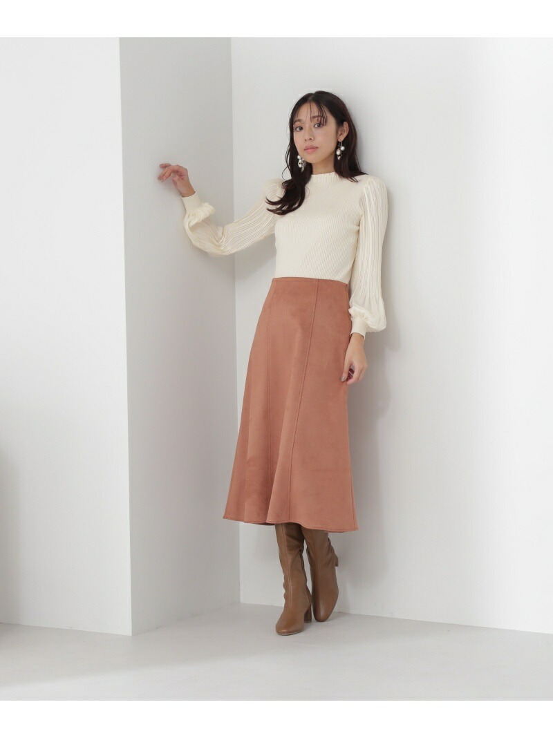 フェイクスエードフレアスカート Natural Basic Beauty ナチュラルビューティベーシック