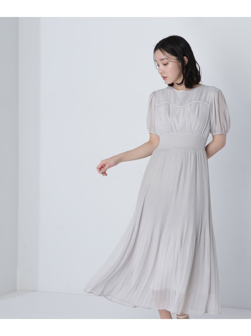 NATURAL BEAUTY BASIC リボンギャザーサッカーワンピース NATURAL BEAUTY BASIC｜リボンギャザーサッカーワンピース