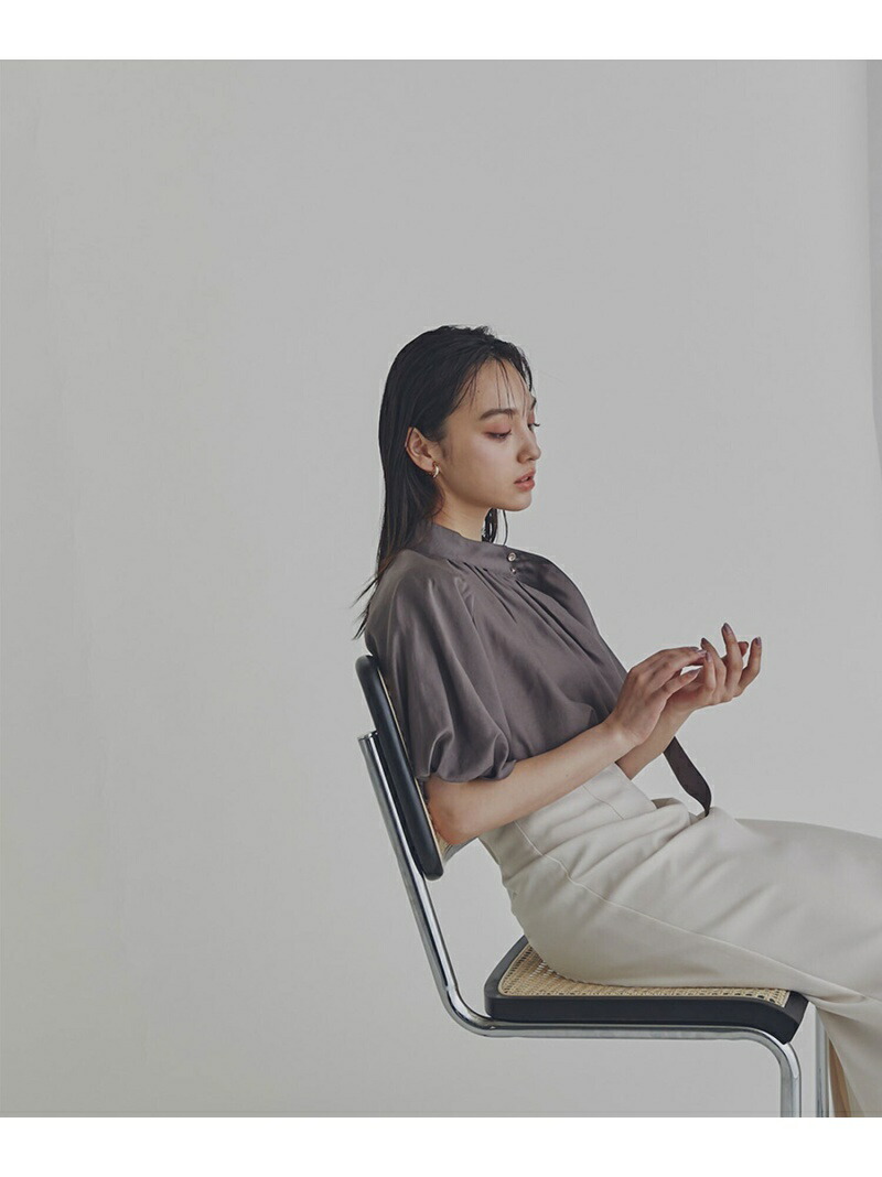 サイドタイブラウス NATURAL BEAUTY BASIC ナチュラルビューティベーシック トップス シャツ・ブラウス ホワイト  ブルー【送料無料】[Rakuten Fashion] NATURAL BEAUTY BASIC