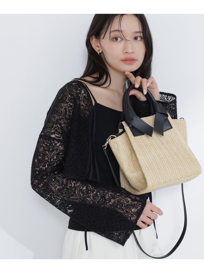 PPリボンハンドルトートバッグ NATURAL BEAUTY ベーシック ナチュラルビューティベーシック 御徒面子 トートバッグ 赤銅色 白いこと ベージュ【貨物輸送無料】[ Fashion]