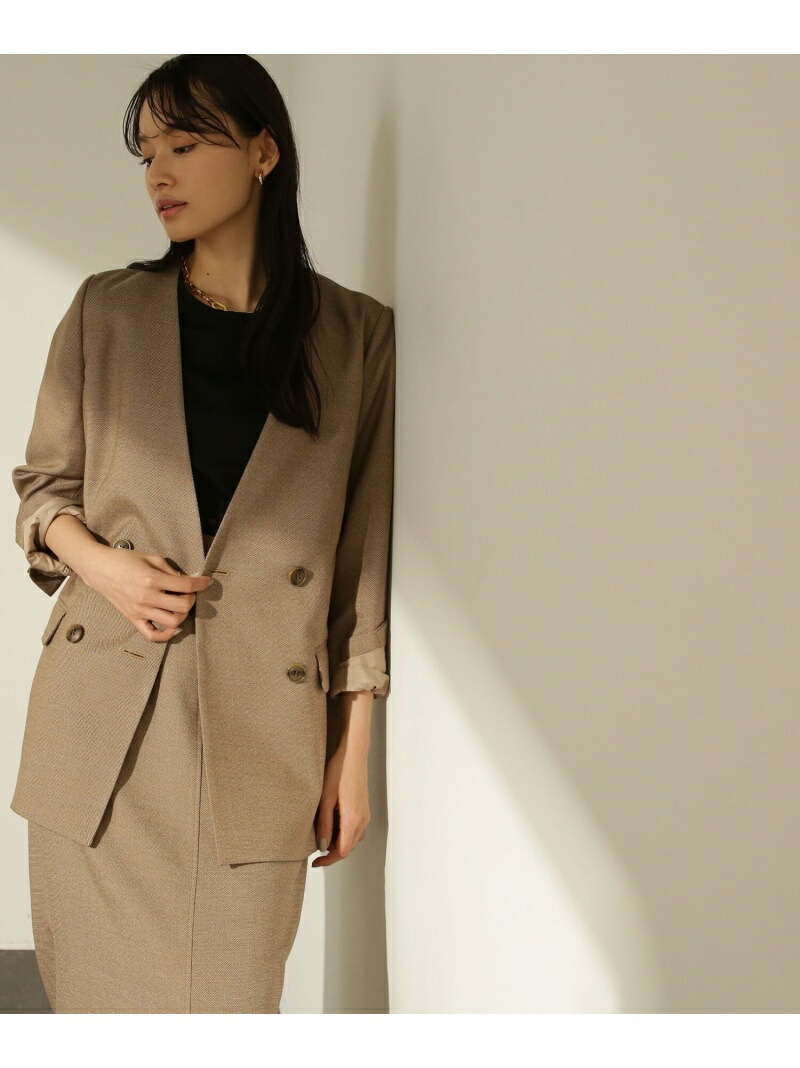 ♡NATURAL BEAUTY BASIC♡ツイードノーカラー ママスーツ L 通販