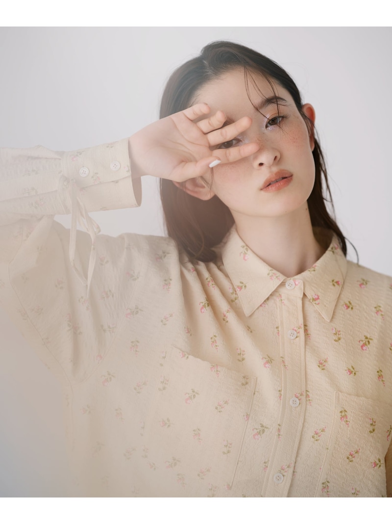＜N.＞フラワープリント SETUP シャツ NATURAL BEAUTY BASIC ナチュラルビューティベーシック トップス シャツ・ブラウス イエロー ブラック【送料無料】[ Fashion]