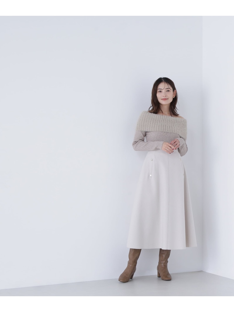 【SALE／10%OFF】圧縮ジャージーシリーズ フレアスカート NATURAL BEAUTY BASIC ナチュラルビューティベーシック スカート その他のスカート グレー ブルー ホワイト【RBA_E】【送料無料】[ Fashion]